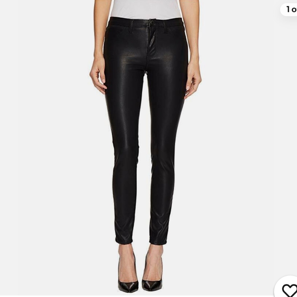 Blank NYC Spray-On Mid-Rise Black Vegan Leather Skinny Jegging Jeans